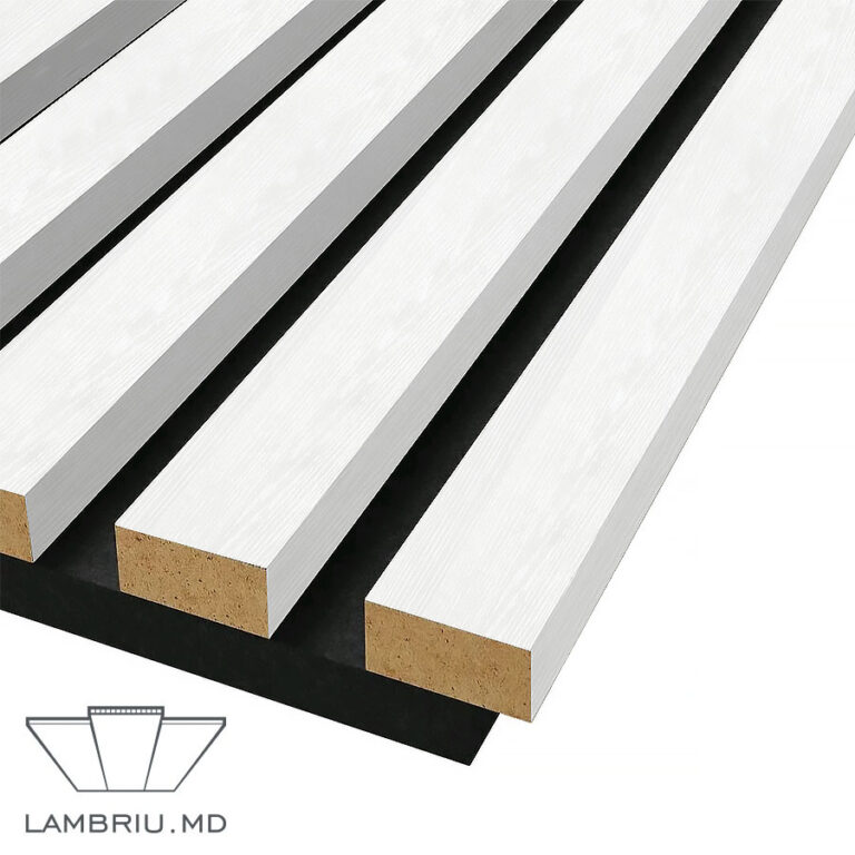Lamele decorative 16x40 MDF alb 768x768